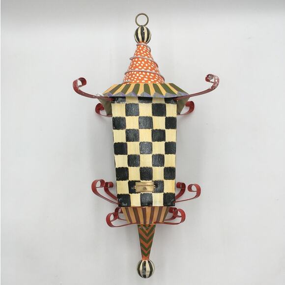 NWOT Mackenzie-Childs Courtly Check Pagoda 24" Bird/Fairy House - Picture 3 of 6